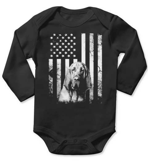 Bloodhound America Flag shirt Long Sleeve Baby One-Piece