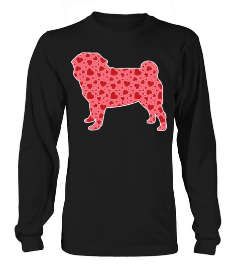 Valentine Hearts Pug Men's Long Sleeve