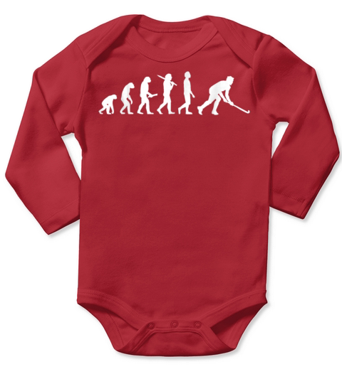 Funny Hockey Evolution For Hockey Players Long Sleeve Baby One-Piece