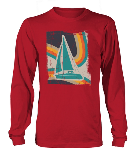 Sailing boat sailboat captain sea yacht retro sail Women's Long Sleeve