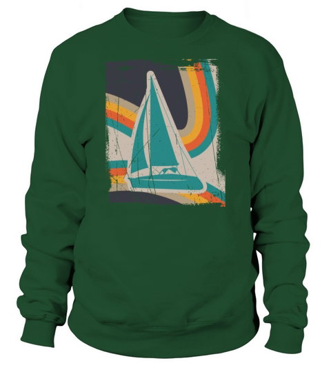 Sailing boat sailboat captain sea yacht retro sail Men's Sweatshirt