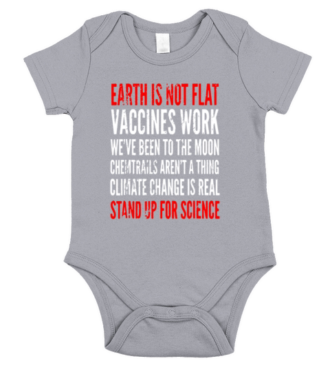 Mens Earth Is Not Flat Stand Up For Science Funny Short Sleeve Baby One-Piece