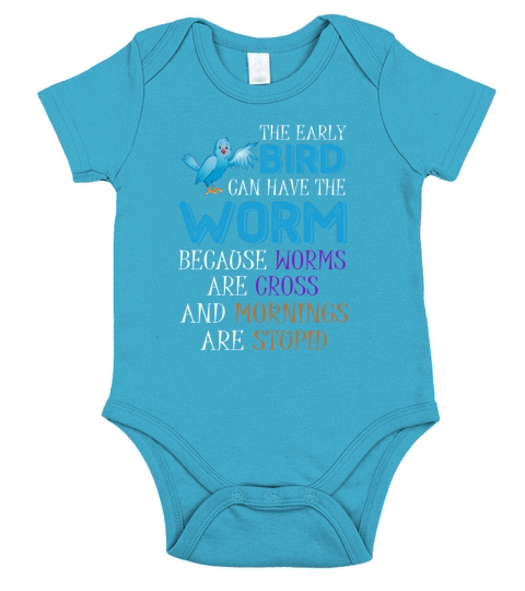 The early Bird Can Have The Worm Because Birding Tshirt Short Sleeve Baby One-Piece