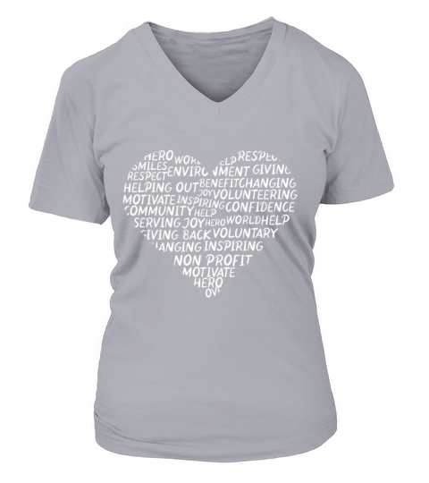 Heart Volunteering Volunteer Volunteers Charity V-neck T-Shirt Woman