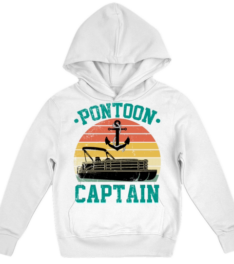 pontoon captain funny boaters or boat driving Kids Hoodie