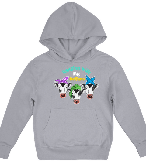 Hanging With My Heifers Cattle Farmer Graphic Kids Hoodie