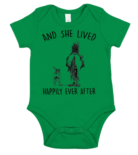 Horse And Dog and she lived happily ever after Short Sleeve Baby One-Piece
