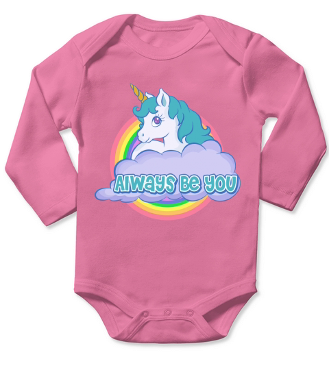 Always Be You Unicorn Dwayne Long Sleeve Baby One-Piece
