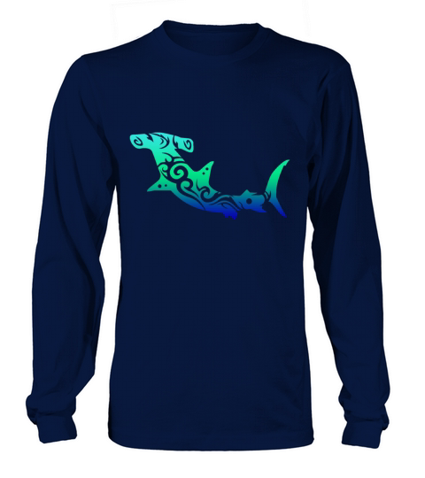 Hammerhead Shark Tribal Tattoo Gift Idea Women's Long Sleeve