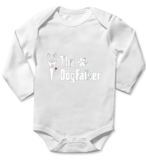 Mens The Dogfather Husky Dog Dad Tshirt Fathers Day Long Sleeve Baby One-Piece