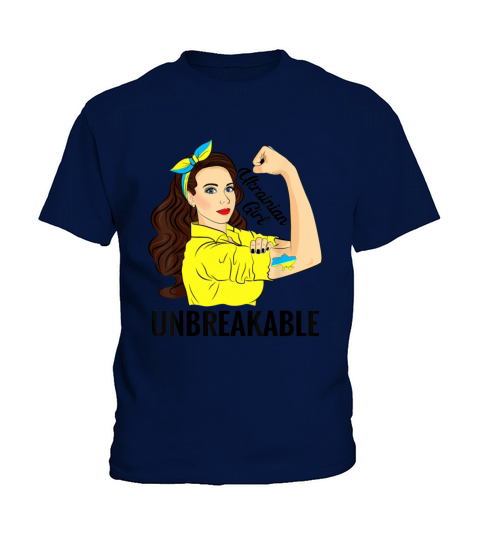 Women Girl Unbreakable Ukraine Flag Kids T-Shirt
