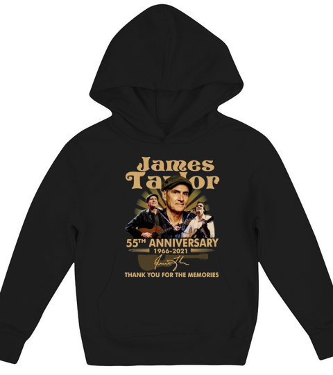 James Taylor 55th Anniversary 1966 2021 Thank You For The Memories Signature Kids Hoodie