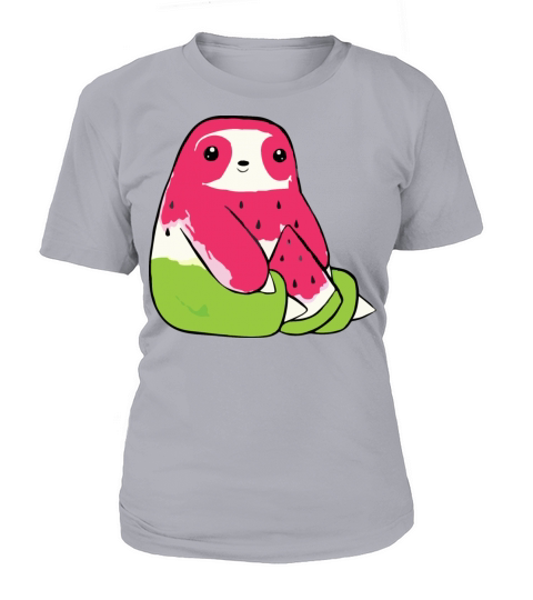 Watermelon Watercolor Sloth Women's T-Shirt