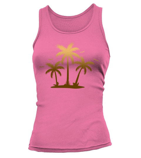 Tropical Sunset Palm Gold Women's Tank Top