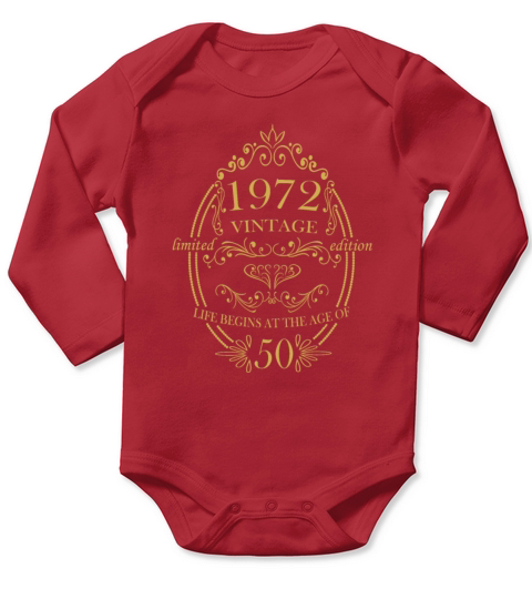 50th Birthday Gifts Women Vintage Long Sleeve Baby One-Piece