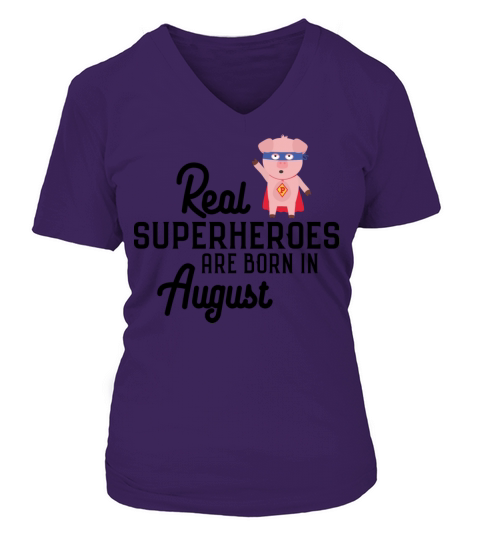 Superheroes-are-born-in-August Sk7qe Women's V-Neck T-shirt
