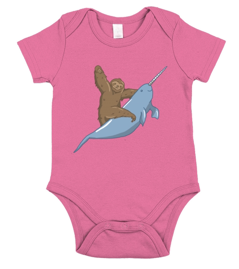 Narwhal Unicorn Beluga Sea Life Sloth Tusk Gift Short Sleeve Baby One-Piece