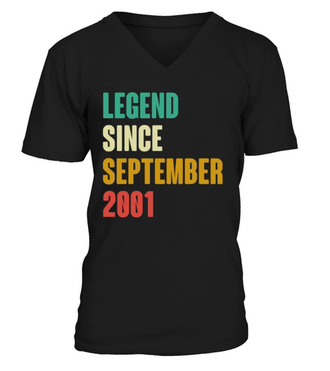September 2001 21st Birthday 21 Years Old Bday Gi V-Neck T-shirt