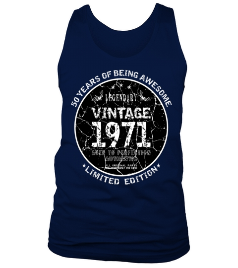 Funny 50th Birthday Gift 1971 Vintage 50 Years Old Men's Tank Top