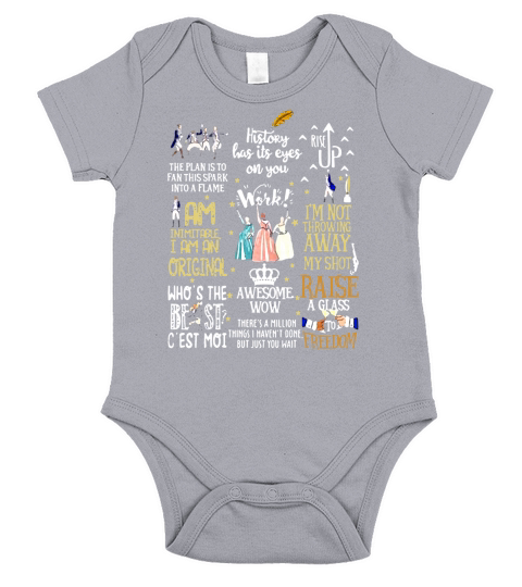 HAMILTON-MUSICAL-BEST-QUOTES-PREMIUM-T-SHIRT Short Sleeve Baby One-Piece