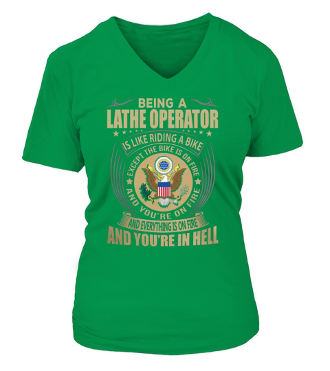Being a Lathe Operator like Riding a Bike Job Title Shirts V-neck T-Shirt Woman
