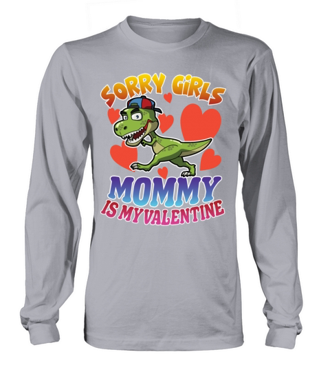 Valentines Day Gift For Boys Dino Dinosaur Hearts Women's Long Sleeve