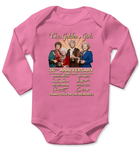 The Golden Girls 36th anniversary t1985 2021 thank you for the memories signatures Long Sleeve Baby One-Piece
