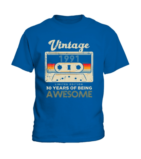 Vintage 1991 Cassette Tape 30 Awesome 30th Birthday Gift Kids T-Shirt