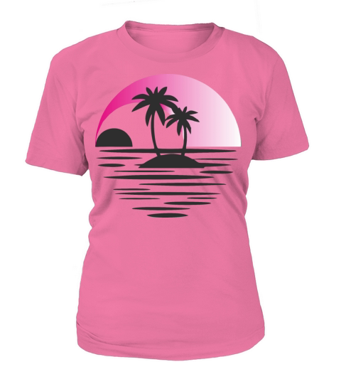 Island with palm trees black pink Women's T-Shirt