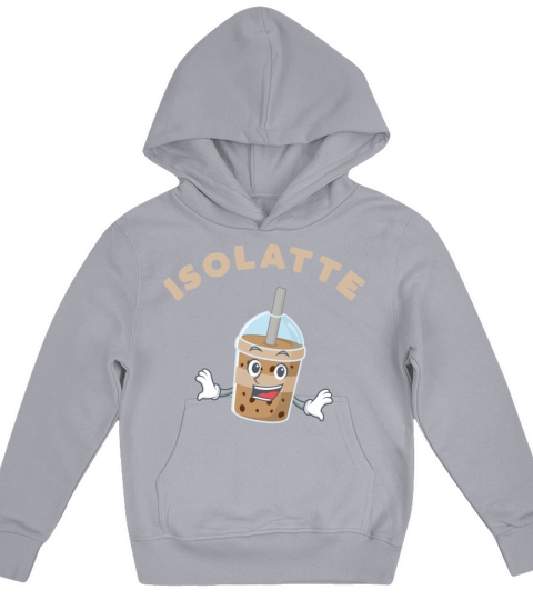 Funny Social Isolation Iced Latte Isolatte Kids Hoodie
