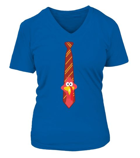 Funny Thanksgiving Turkey Tie for Men Pilgrim Hat Women's V-Neck T-shirt