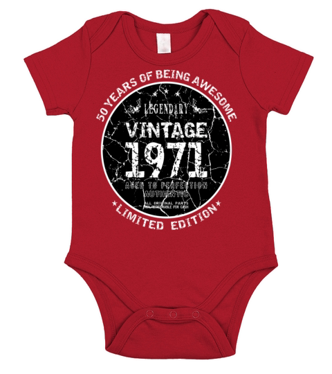 Funny 50th Birthday Gift 1971 Vintage 50 Years Old Short Sleeve Baby One-Piece
