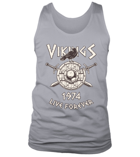 Vikings Live Forever 1974 Norse Birthday Men's Tank Top