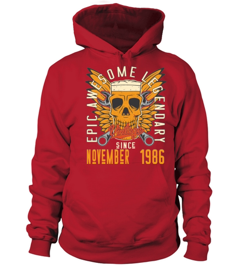 Born in November 1986 vintage birthday Women's Hoodie