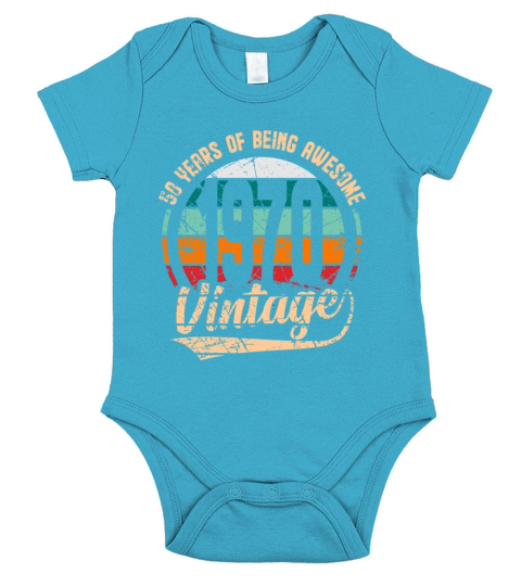 50 Years Of Being Awesome 1970 Vintage Retro Short Sleeve Baby One-Piece