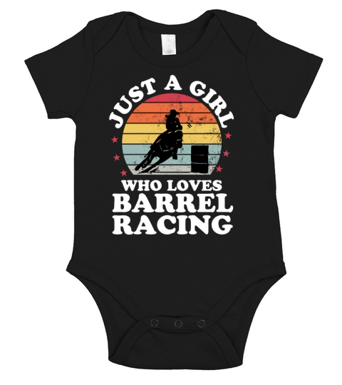 Just Girl Loves Barrel Racing Barrel Racer Girl Wo Short Sleeve Baby One-Piece