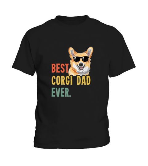 Mens Best Corgi Dad Ever Shirts Dog Funny Fathers Kids T-Shirt