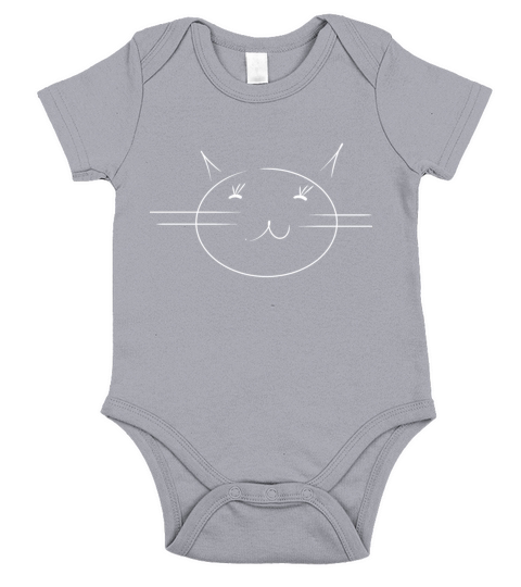 Happy cat basic shape Short Sleeve Baby One-Piece