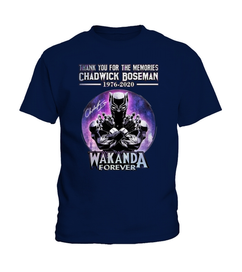 Thank You For The Memories Chadwick Boseman 1976 2020 Wakanda Forever Signature Kids T-Shirt