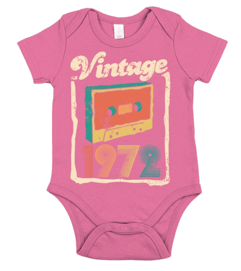 Vintage 1972 - 50 years old - 50th birthday gift Short Sleeve Baby One-Piece
