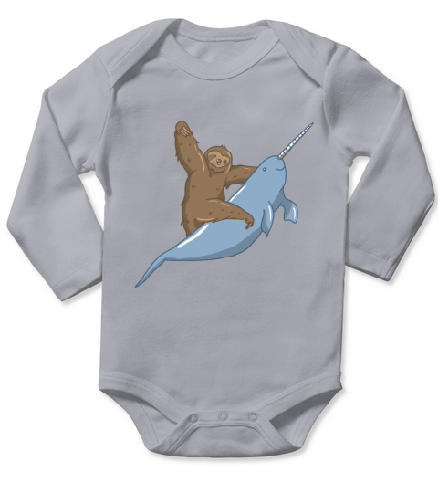 Narwhal Unicorn Beluga Sea Life Sloth Tusk Gift Long Sleeve Baby One-Piece