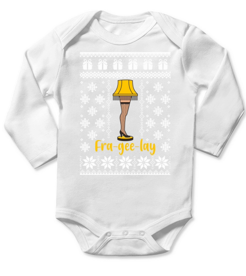 Official A Christmas Story Leg Lamp Ugly Long Sleeve Baby One-Piece