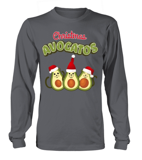 Christmas Avogatos Avocado Cats Santa Hat Gift Women's Long Sleeve
