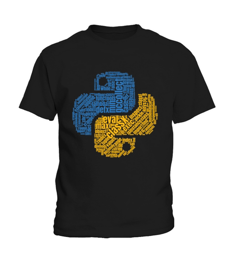 Python Logo WordCloud Shirt for Programmers Kids T-Shirt