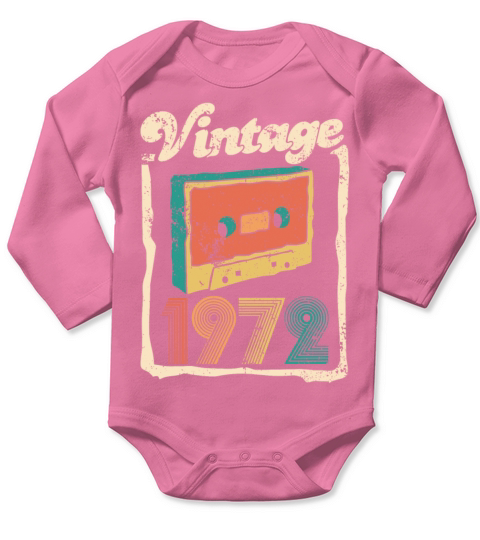 Vintage 1972 - 50 years old - 50th birthday gift Long Sleeve Baby One-Piece