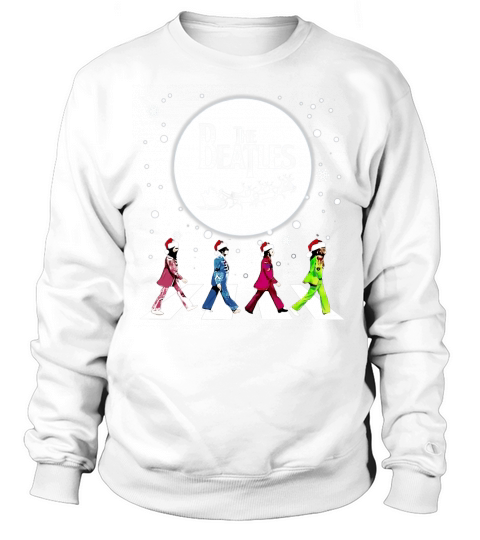 Santa The Beatles Walking Across Abbey Road Christmas shirt Sweatshirt Unisex