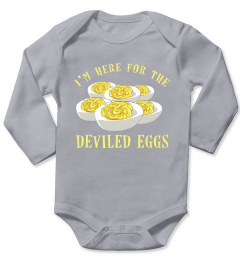 I am Here For The Deviled Eggs Long Sleeve Baby One-Piece