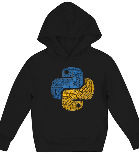 Python Logo WordCloud Shirt for Programmers Kids Hoodie