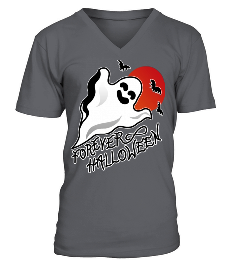 Forever Halloween Flying Ghost Boo Vintage Men's V-Neck T-shirt