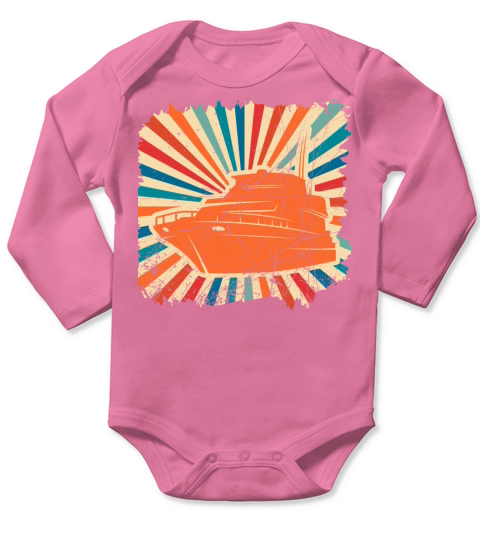 Sailing boat sailboat captain sea yacht retro sail Long Sleeve Baby One-Piece